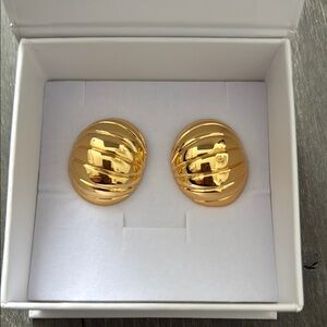 NWT! Heaven Mayhem Bell Gold Clip-On Earrings